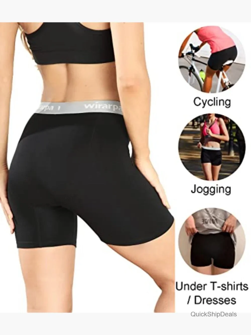 Women's Cotton Boxer Briefs Anti Chafing 5.5" Inseam 4 Pack - Picture 4 of 7